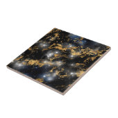 Golden Marble Dark Sterrennacht Space Lover Galaxy Tegeltje (Zijkant)