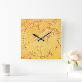 Golden Marble Effect Vierkante Klok (Huis)