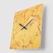 Golden Marble Effect Vierkante Klok (Hoek)