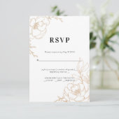 Golden Marble Elegance RSVP Kaartje (Staand voorkant)
