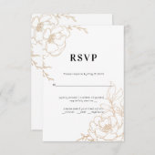 Golden Marble Elegance RSVP Kaartje (Voorkant / Achterkant)