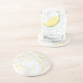 Golden Marble Elegant Trendy Sjabloon Round Zandsteen Onderzetter (Zijkant)