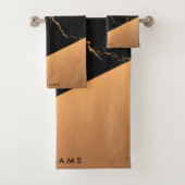 Golden Marble Geometric Bad Handdoek (Insitu)