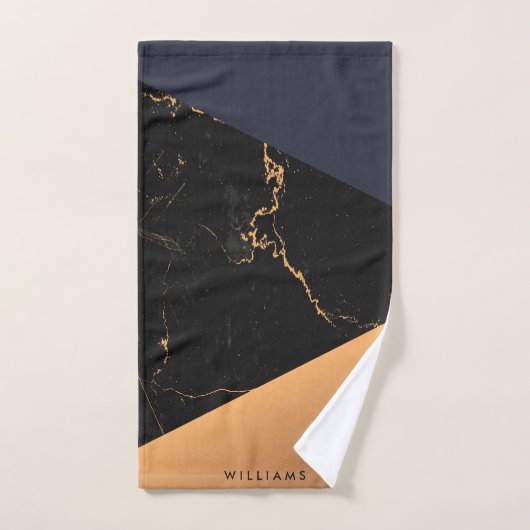 Golden Marble Geometric Bad Handdoek (Handdoek)