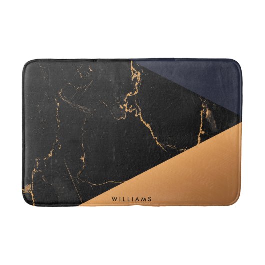 Golden Marble Geometric Badmat (Voorkant)