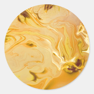 Golden Marble Texture Ronde Sticker