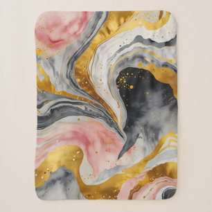 Golden Marble Whirls Sherpa Deken