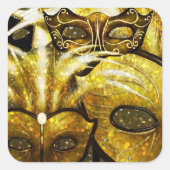 Golden Mardi Gras Maskers Stickers (Voorkant)