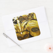 Golden Mardi Gras Maskers Stickers (Envelop)