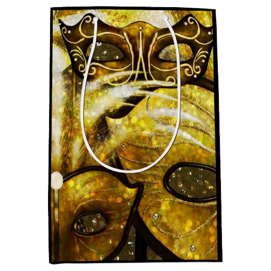Golden Mardi Gras Masks Cadeautas (Voorkant)