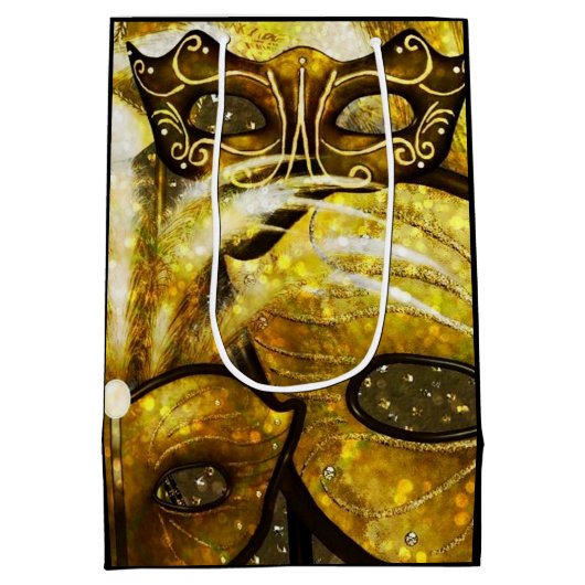 Golden Mardi Gras Masks Cadeautas (Achterkant)