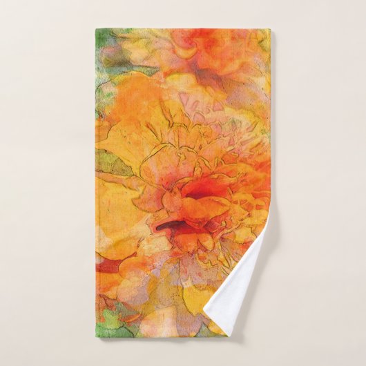 Golden Marigold Flower Waterverf Bad Handdoek (Handdoek)