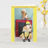 Golden Marionette Puppet Show Birthday Kaart (Gele Bloem)