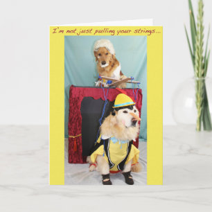 Golden Marionette Puppet Show Birthday Kaart