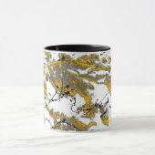 Golden marmer met een patroon met zwarte aderen mok (Midden)