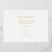 Golden Married & Merry Newlyweds Photo Christmas Folie Feestdagenkaart (Achterkant)