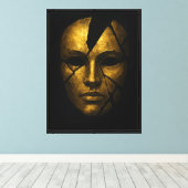 Golden Mask Abstract Canvas Afdruk (Insitu (Houten vloer))