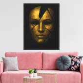Golden Mask Abstract Canvas Afdruk (Insitu (Woonkamer))