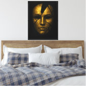 Golden Mask Abstract Canvas Afdruk (Insitu (Slaapkamer))