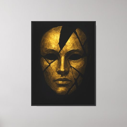 Golden Mask Abstract Canvas Afdruk (Voorkant)