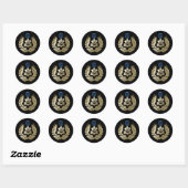 Golden masonry-symbool ronde sticker (Vel)