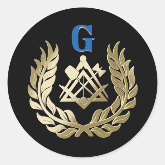 Golden masonry-symbool ronde sticker (Voorkant)