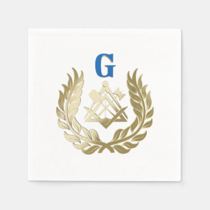 Golden masonry-symbool servetten