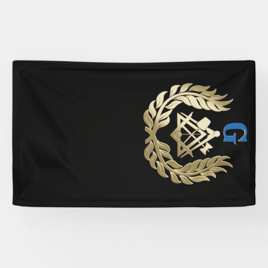 Golden masonry-symbool spandoek (Horizontaal)