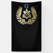 Golden masonry-symbool spandoek (Verticaal)