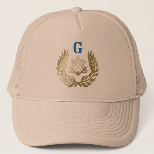 Golden masonry-symbool trucker pet (Voorkant)