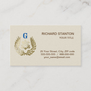Golden masonry-symbool visitekaartje