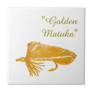 "Golden Matuka"-gestroomlijnde forel vliegt tegel. Tegeltje