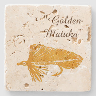 Golden Matuka vliegenkoppelings- en visstroomlijnk Stenen Onderzetter