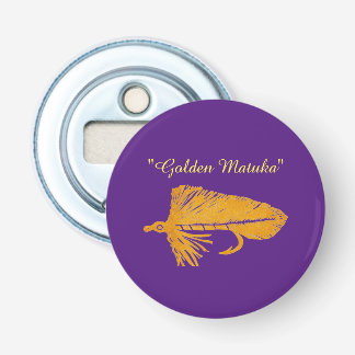 Golden Matuka-wimpel, vliegenvisserij, vliegende k Button Flesopener