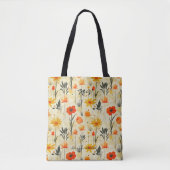 Golden Meadow Floral Wellness Canvas tas (Voorkant)