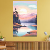 Golden Meadow Reflections Canvas Afdruk (Insitu (Woonkamer))
