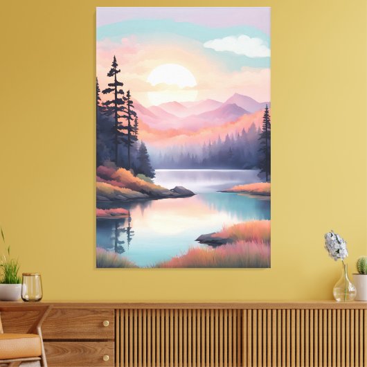 Golden Meadow Reflections Canvas Afdruk (Insitu (Woonkamer))