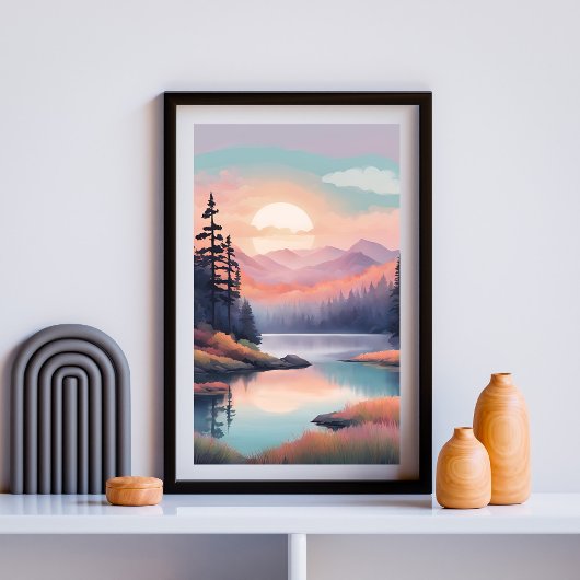 Golden Meadow Reflections Poster