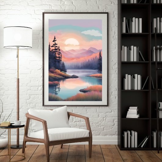 Golden Meadow Reflections Poster