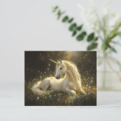 Golden Meadow Unicorn Briefkaart (Staand voorkant)