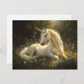 Golden Meadow Unicorn Briefkaart (Voorkant / Achterkant)