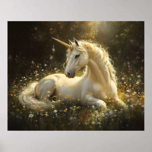 Golden Meadow Unicorn Poster (Voorkant)