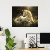 Golden Meadow Unicorn Poster (Thuiskantoor)