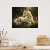 Golden Meadow Unicorn Poster (Keuken)
