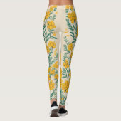 Golden Meadow: vrolijke Tansy Blooms Leggings (Achterkant)