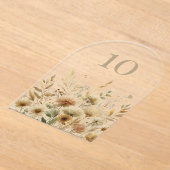 Golden Meadow Wildflower Wedding Acryl Uitnodigingen (Laagn)