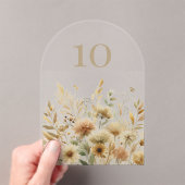 Golden Meadow Wildflower Wedding Acryl Uitnodigingen (Insitu (Draagbaar))