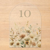 Golden Meadow Wildflower Wedding Acryl Uitnodigingen (Voorkant)