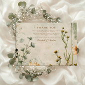 Golden Meadow Wildflower Wedding Bedankkaart