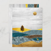 Golden Meadow with Tree and Deer Briefkaart (Voorkant / Achterkant)